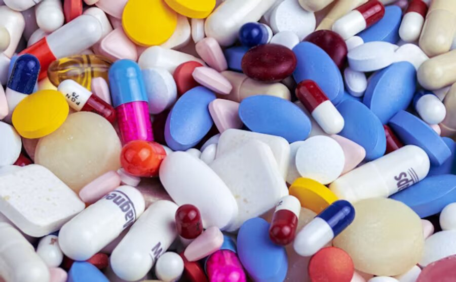 Assorted medicine tablets